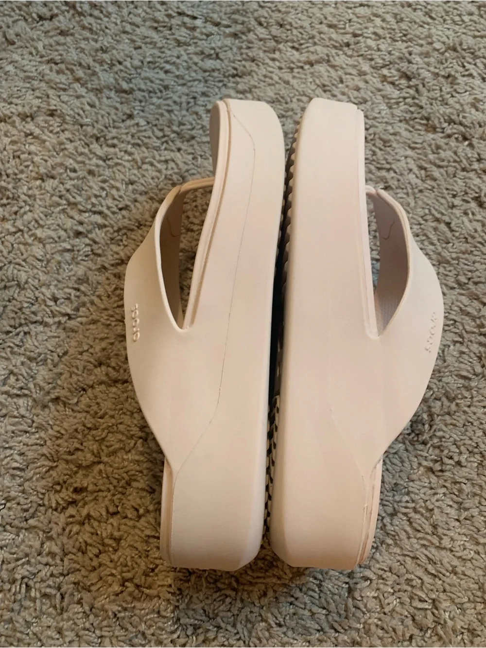 Crocs Gateway Quartz Blush Pink Platform Flip Flops Sandals